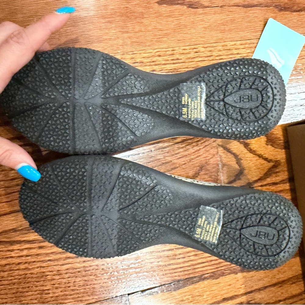 JBU Women’s Taupe Laser-Cut Slip-On Flats - Picture 3 of 9